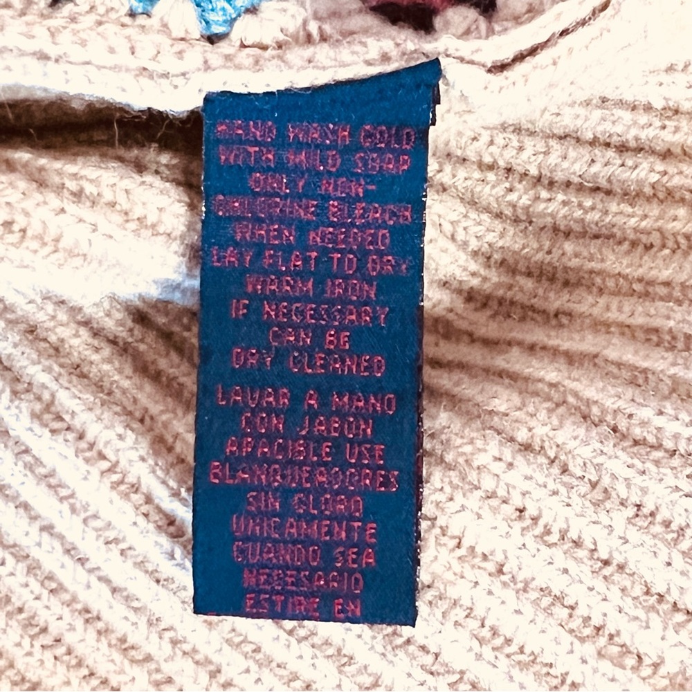 Ralph Lauren Sz S Vintage 1996 Crochet Patchwork Lambswool Cardigan Sweater - Picture 12 of 13